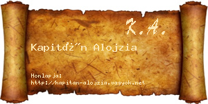 Kapitán Alojzia névjegykártya